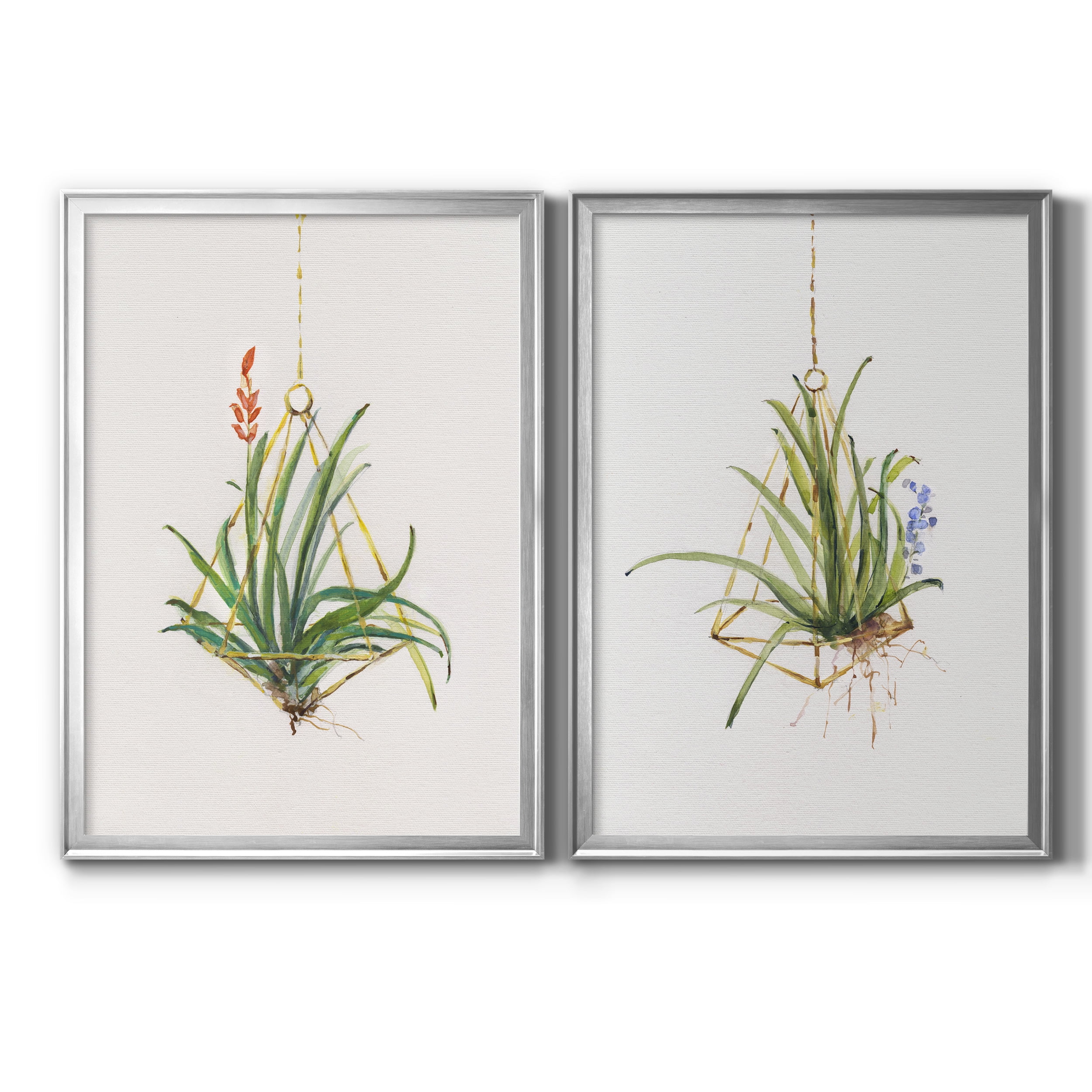 2 Piece Set Gardenaire I Premium Framed Canvas - Ready to Hang - 18.5 x 24.5 Each - Silver Frame