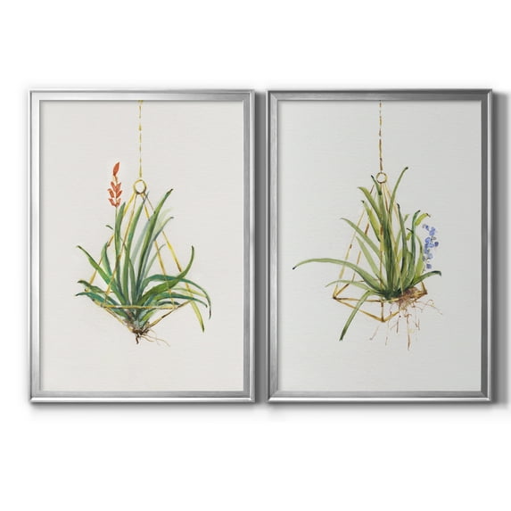 2 Piece Set Gardenaire I Premium Framed Canvas - Ready to Hang - 26.5 x 36.5 Each - Silver Frame