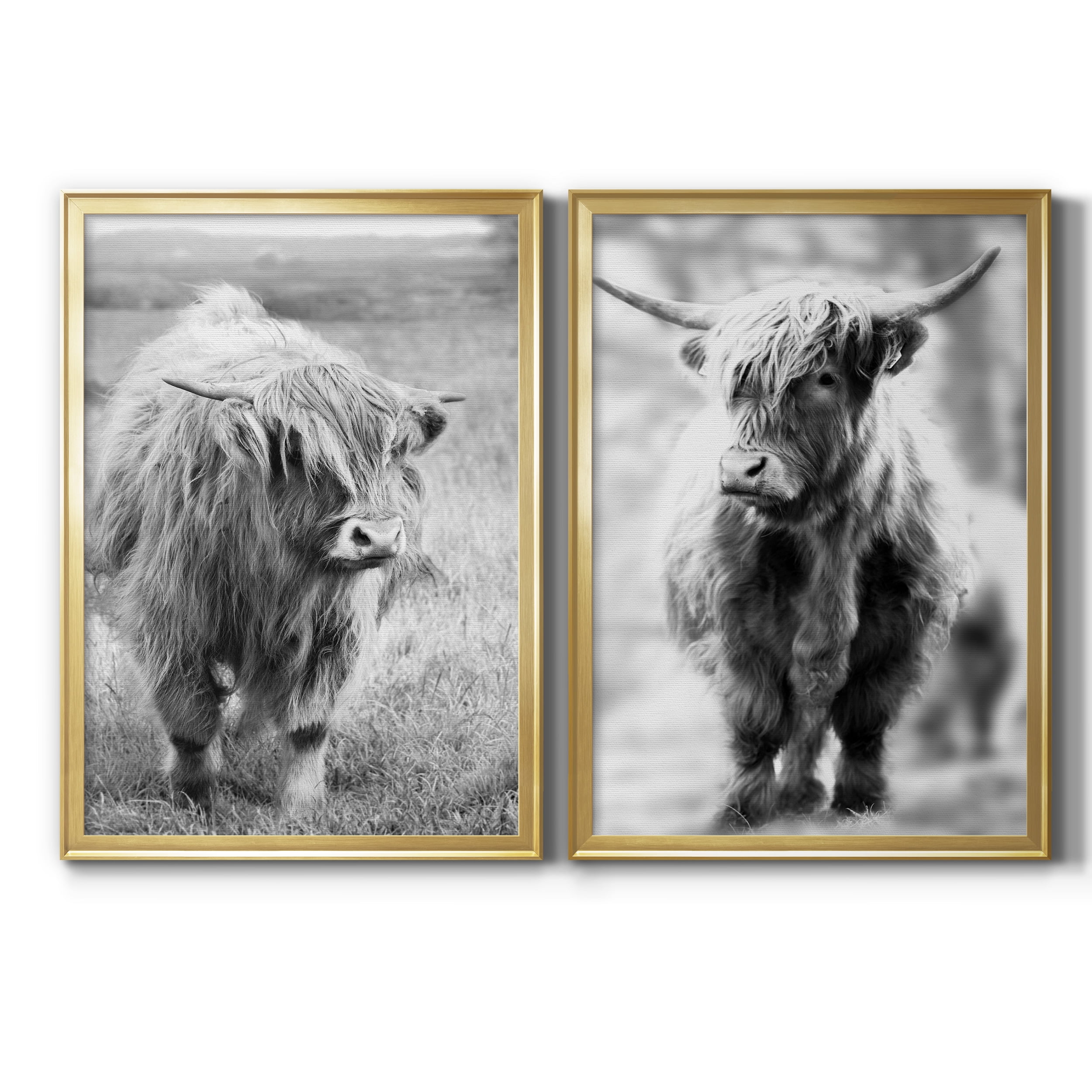 2 Piece Set Gretna Green Highland Premium Framed Canvas - Ready to Hang - 26.5 x 36.5 Each - Gold Frame
