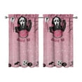 thumbnail image 1 of 2 Piece Set Halloween Ghostface Kitchen Curtains Small Short Cafe Window Curtains Horror Spooky Rod Pocket Bathroom Tier Window Treatment Drapes 27.5x39inch, 1 of 4