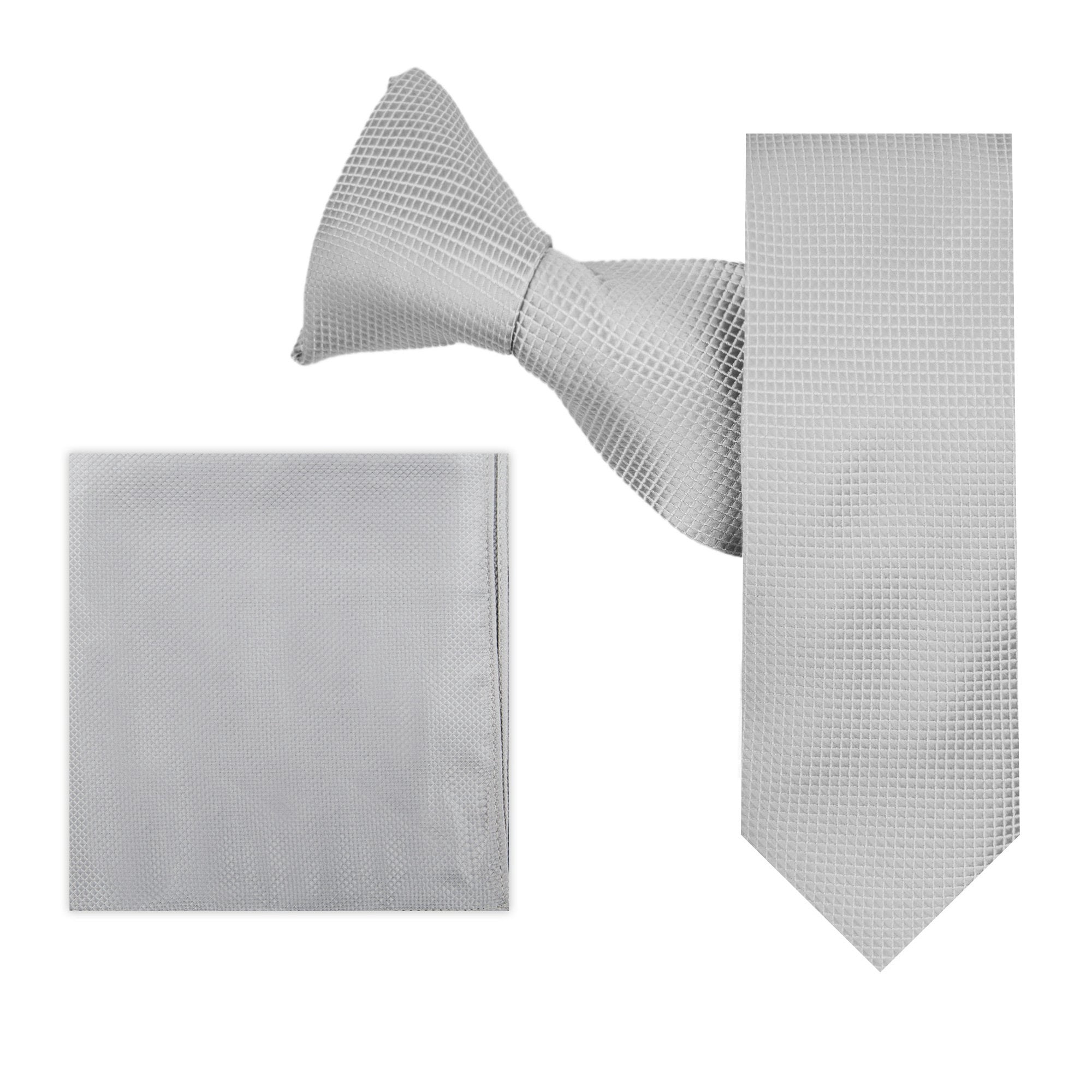 Retreez Men's Preppy Plaid Check Tie - 3.15 Inch Wide, 100% Polyester Microfiber, Grey, For Formal & Casual