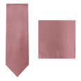 thumbnail image 1 of 2 Piece Set: Jacob Alexander Men's Silk Blend Solid Regular Length Neck Tie Pocket Square Hanky - Dusty Rose, 1 of 6