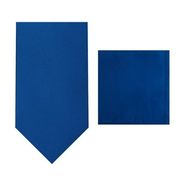 2 Piece Set: Jacob Alexander Men's Woven Subtle Mini Squares Regular Neck Tie and Pocket Square - Royal Blue