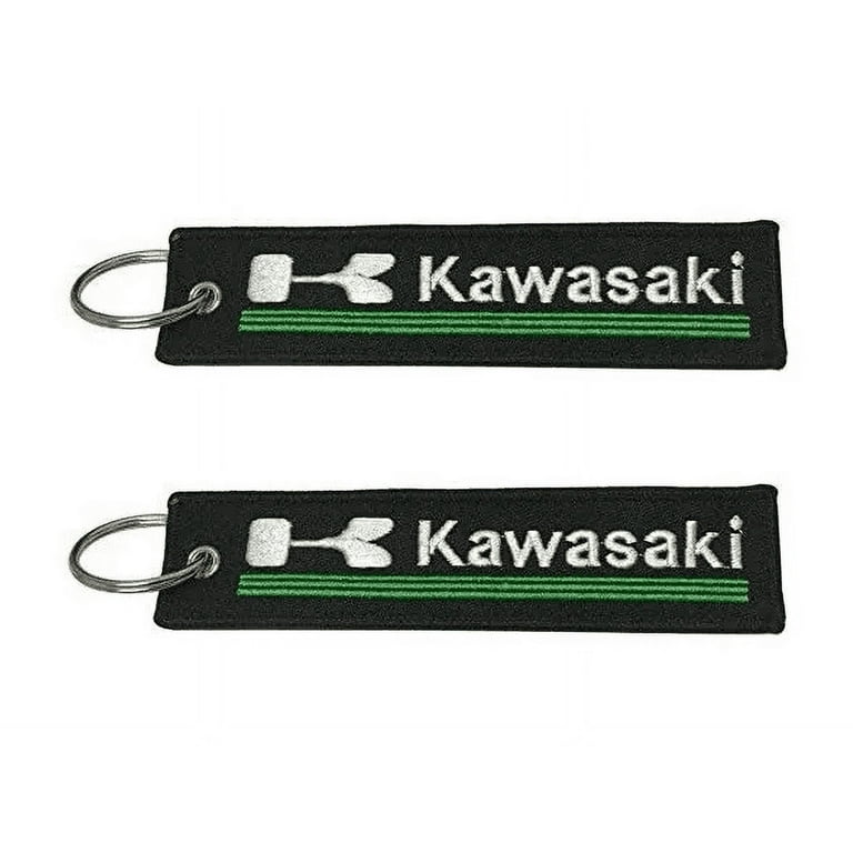 2-Piece Set Kawasaki Keychain Double Sided for Motorcycles