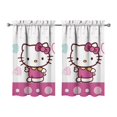 thumbnail image 1 of 2 Piece Set Kitchen Curtains Small Short Cafe Window Curtains Hello Kawaii Cat Cute Rod Pocket Bathroom Tier Window Treatment Drapes 27.5x39inch, 1 of 4
