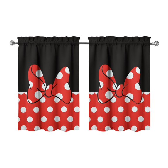 2 Piece Set Kitchen Curtains Small Short Cafe Window Curtains Rod Pocket Bathroom Tier Window Treatment Drapes 27.5x36inch