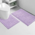 thumbnail image 1 of 2 Piece Set Lavender Soft Cozy Plush Chenille Bath Mat Bathroom Rug, 1 of 4