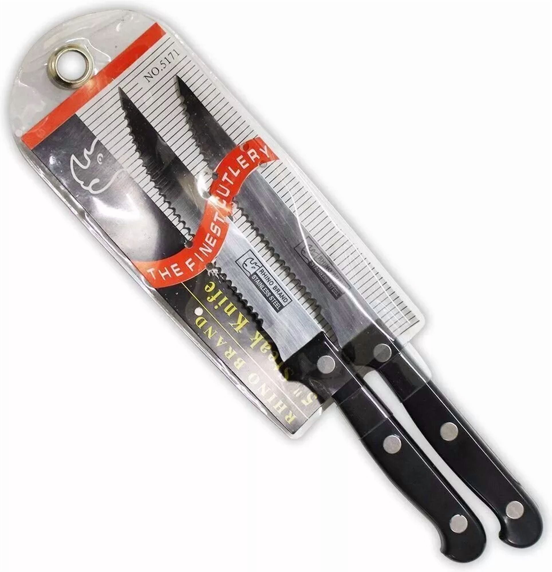 2 Piece Set Of Super Sharp Stainless Steel Steak Knives - 8.5" Long ...