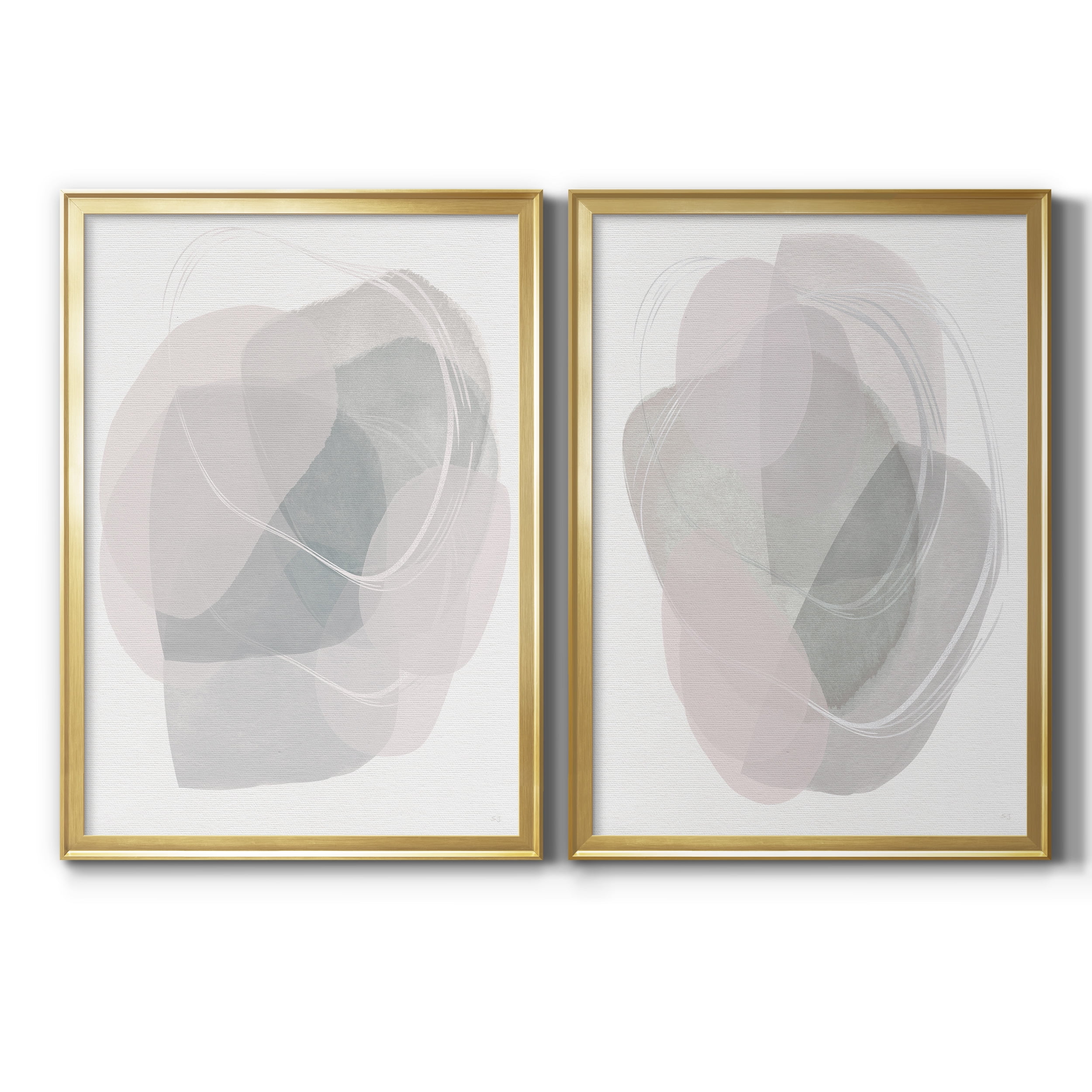 2 Piece Set River Jewels I Premium Framed Canvas - Ready to Hang - 18.5 x 24.5 Each - Gold Frame