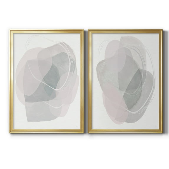 2 Piece Set River Jewels I Premium Framed Canvas - Ready to Hang - 26.5 x 36.5 Each - Black Frame
