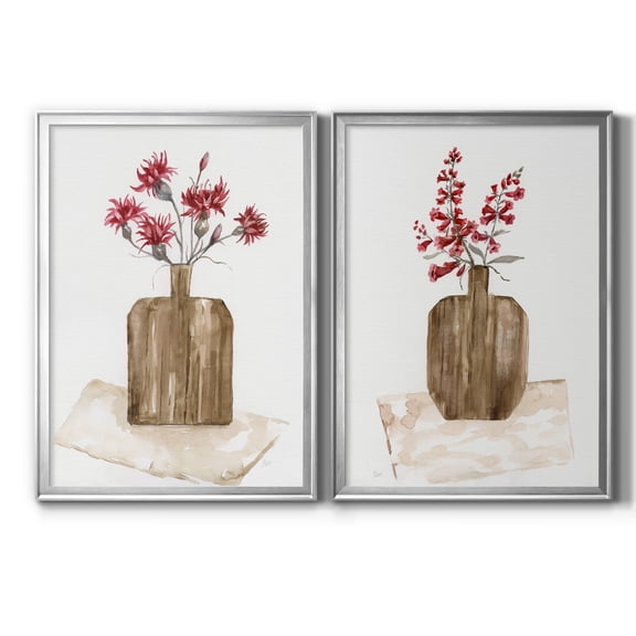 2 Piece Set Simply Country I Premium Framed Canvas - Ready to Hang - 18.5 x 24.5 Each - Silver Frame