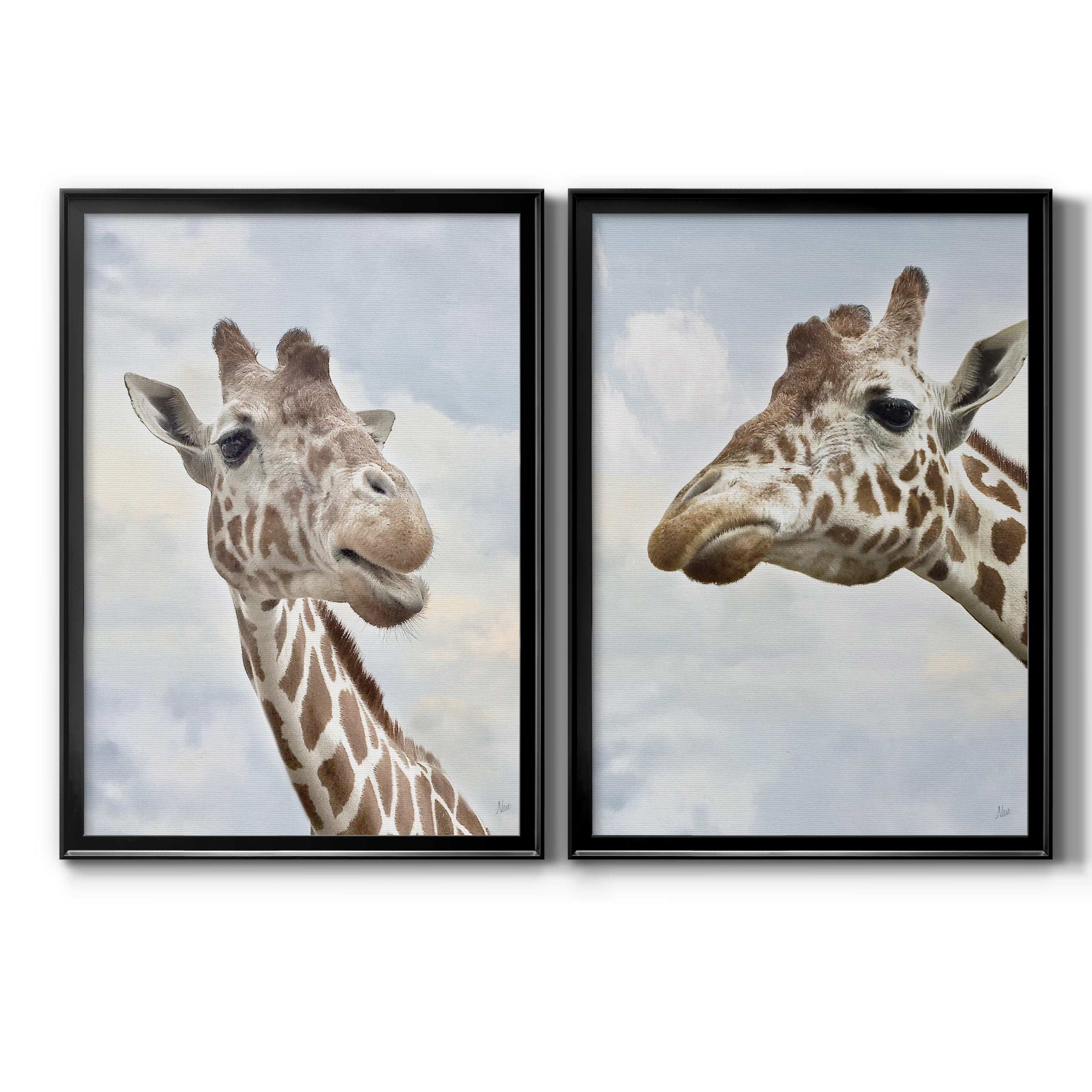 2 Piece Set Smiley Premium Framed Canvas - Ready to Hang - 22.5 x 30.5 Each - Black Frame