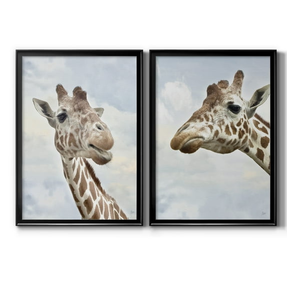 2 Piece Set Smiley Premium Framed Canvas - Ready to Hang - 26.5 x 36.5 Each - Black Frame
