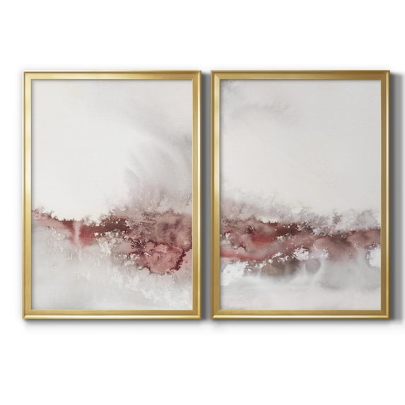 2 Piece Set Soft Waves I Premium Framed Canvas - Ready to Hang - 22.5 x 30.5 Each - Silver Frame