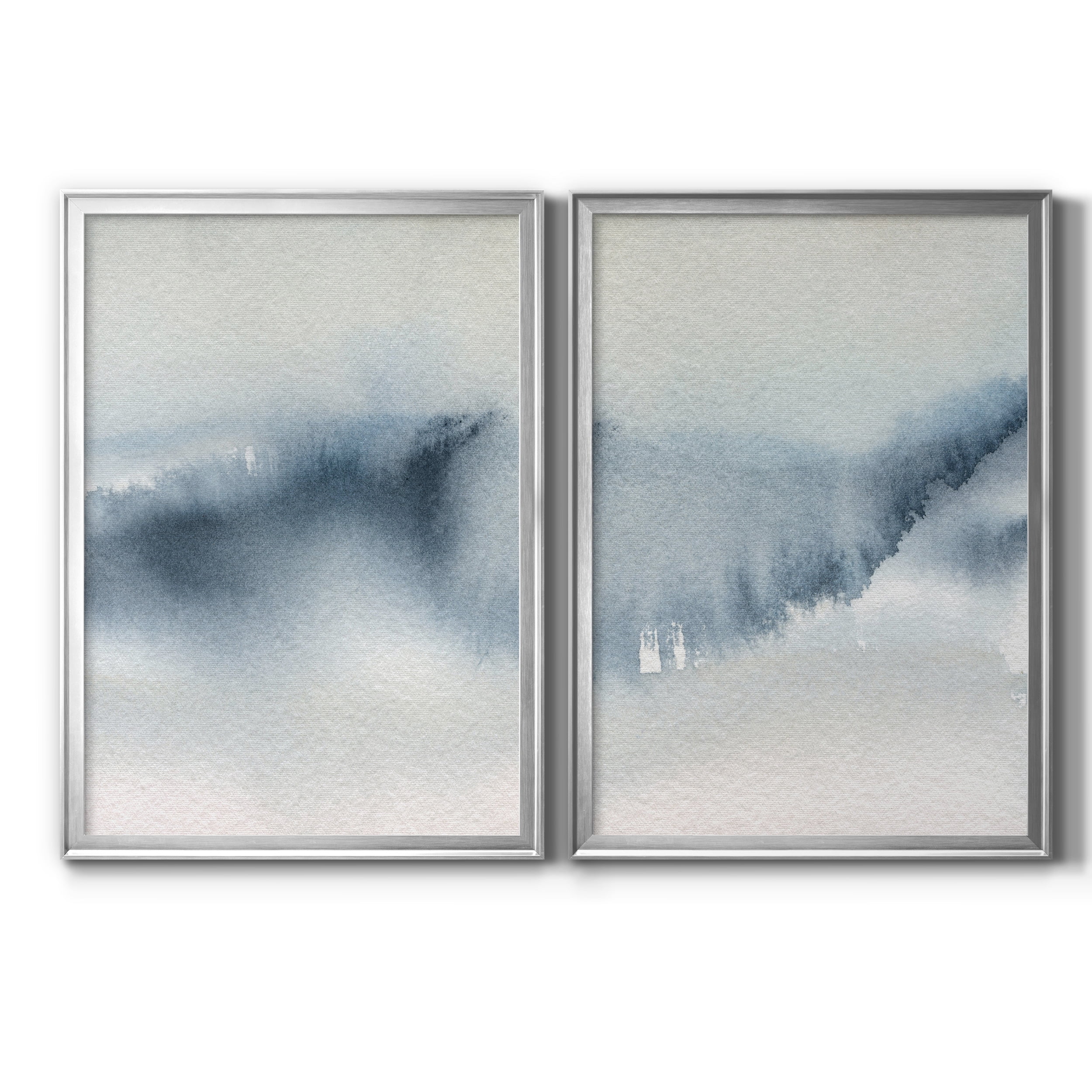 2 Piece Set Summer Rain I Premium Framed Canvas - Ready to Hang - 22.5 x 30.5 Each - Silver Frame