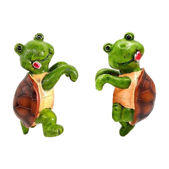 2-Piece Set Tortoise Pot Huggers for Planters - Climbing Turtle Flower Pot Hugger Hanging Decorations for Pots, Cute Tortoise Statues for Home Garden Patio Fence Lawn Yard