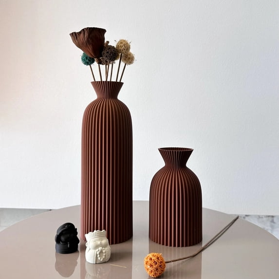 2-Piece Set of Wavy Pattern Art Dry Vase, Dried Flower Vase, Suitable for Home Desktop Decoration Vase, Foyer Decoration Vase, Dried Flower Vase, Office Decoration Vase Ornament, Best Holiday Gift