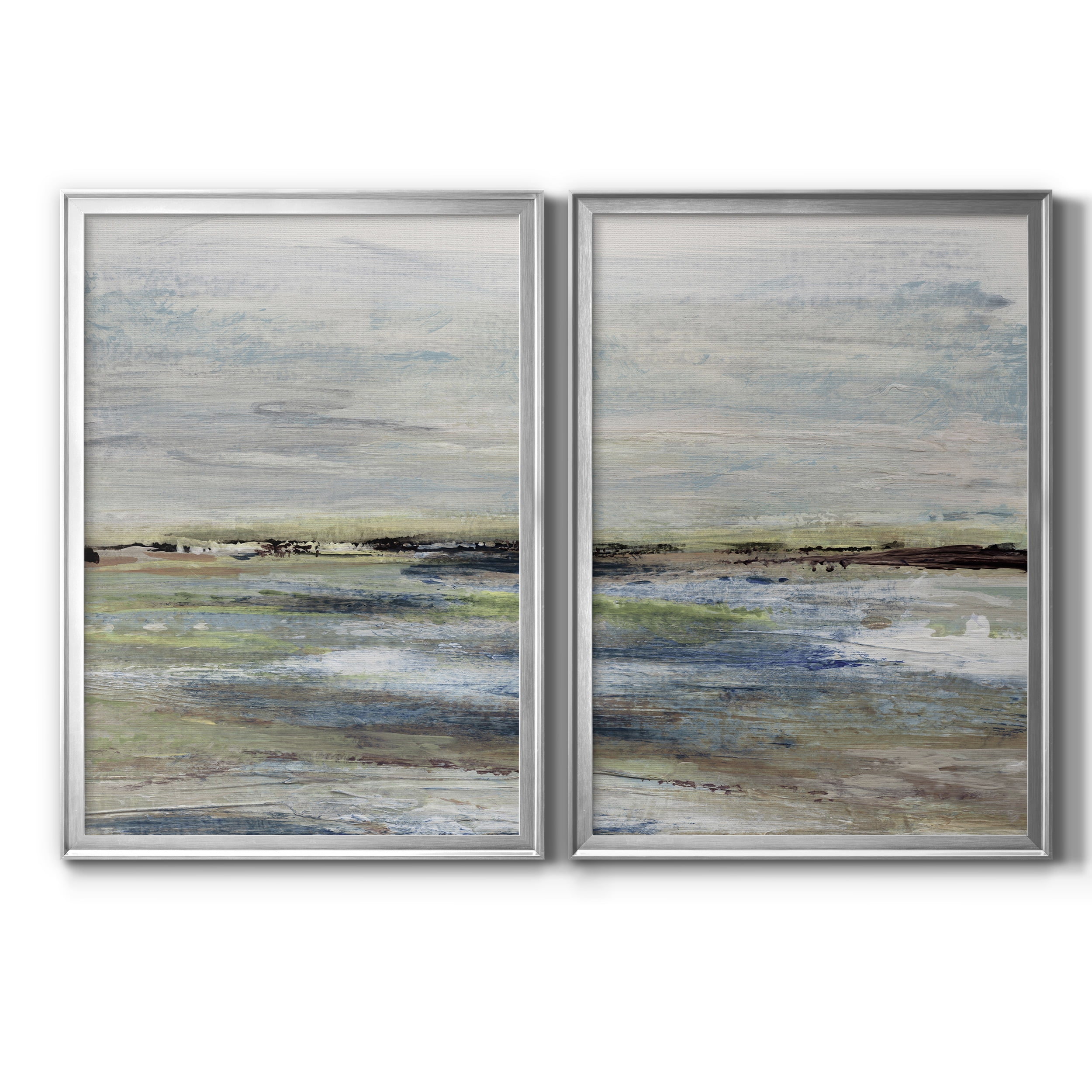 2 Piece Set Wetlands I Premium Framed Canvas - Ready to Hang - 26.5 x 36.5 Each - Silver Frame