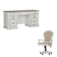 thumbnail image 1 of 2 Piece Set With Executive Desk and Desk Chair in French Rustic, 1 of 10
