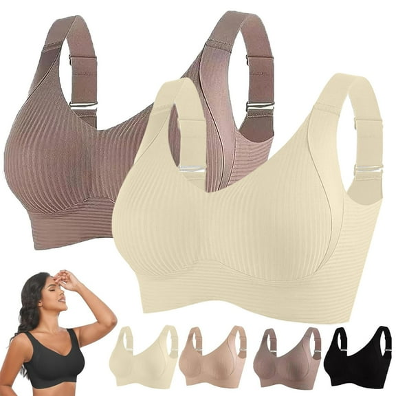 2 - Piece Set of Seamless Wireless Lift and Anti - Sag Bras for Women - Blended Material