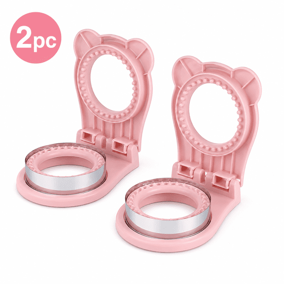 2-Piece SetRound Sandwich Cutter and Sealer, Full Hand Guard Pocket Sandwich Maker Mold with Comfort Handle, DIY Crust Cutter Press for Stuffed Bread, Lunch Prep, Cookies and Snacks