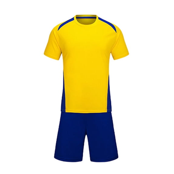 2 Piece Sets for Boys 10/12 Summer Sets for Boys Children's Solid Color Football Suit Set for Campus Sports Games Performance Matches Training Uniforms and Jerseys for Kids（4-13 Years）