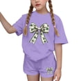 thumbnail image 1 of 2 Piece Sets for Girls 10/12 Girls Summer Sets Girls Outfit Sets Children's St. Patrick's Day Printed Short Sleeve Round-Neck Blouses Two-Piece Set for Kids（4-16 Years）, 1 of 6