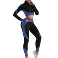 thumbnail image 1 of 2 Piece Sets for Women Dressy Casual Womens Two Piece Outfits Fall Lightweight Women's Elastic Fitness Long Sleeved Thumb Set Yoga 2 Piece Set Lapel Set Suit, 1 of 7