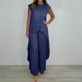 thumbnail image 1 of 2 Piece Sets for Women Going Out Outfits Fashion Plus Size Pleated Sleeveless Flowy Long Tops Elastic Waist Wide Leg Pants Set Matching Casual Loungewear Clothes Previous Orders Online That I Ordered, 1 of 8