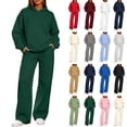 thumbnail image 1 of 2 Piece Sets for Women Lounge Set Fall Outfits 2026 | 2 Piece Outfits,Long Sleeve,Solid,Wide Leg Sweatpants,Matching Sets Women Clothing,Tracksuits,Pants Set, 1 of 8