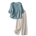 2 Piece Sets for Women Spring Casual 2 Piece Set Plus Size Cotton ...