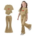 thumbnail image 1 of 2 Piece Sets for Girls Short Sleeve T-Shirt Top and Flared Pants Set Summer Clothes Girls Size 7-8 Years Clothes, 1 of 6
