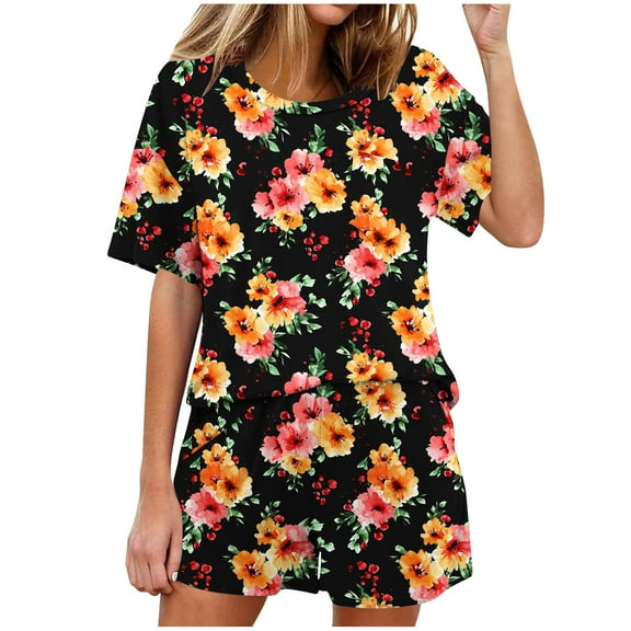 2 Piece Sets for Older Women Shorts Casual Two Piece Shorts Sets for Women Spring Pants Sets Women 2 Piece Outfits Petite