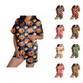 thumbnail image 1 of 2 Piece Sets for Women – Casual Lounge Sets for Relaxing Days or Evening Wind Down Ladies' Thanksgiving Turkey Print Pajama Shorts Set 2024, 1 of 5