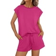thumbnail image 1 of 2 Piece Sets for Women Casual Summer Rose Red XL, 1 of 8
