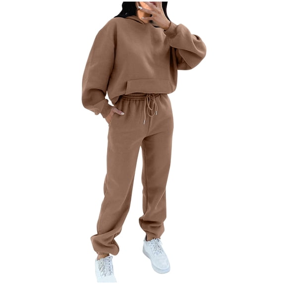 2 Piece Sets for Women Fall Plus Size Round Neck Short Sleeve Blouse +Loose Pockets Pants Sets