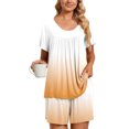 thumbnail image 1 of 2 Piece Sets for Women Fashion Casual Round-Neck Short Sleeve Two-Piece Comfortable Home Pajamas Sports Set, 1 of 7