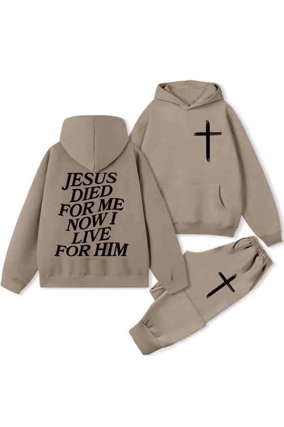 2 Piece Sets for Women Letter Printed Hooded with Solid Sweatpant Sports Set Loose Casual Tracksuit Workout Set