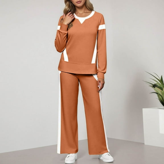 2 Piece Sets for Women - Long Sleeve Sweatshirt With Sweatpants Matching Sets Women Clothing Fall Women'S Lounge Sets