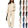 thumbnail image 1 of 2 Piece Sets for Women Lounge Hoodie Sweatsuit Sets Long Sleeve Sweatshirt Cargo Pants Matching Set Travel Outfits Light Brown XL, 1 of 5