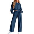 thumbnail image 1 of 2 Piece Sets for Women Lounge Sets Long Sleeve Tops Sweatshirt Wide Leg Pants Fall Casual Vacation Travel Outfits with Pockets, 1 of 6