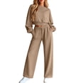 thumbnail image 1 of 2 Piece Sets for Women Lounge Sets Long Sleeve Tops Sweatshirt Wide Leg Pants Fall Casual Vacation Travel Outfits with Pockets, 1 of 6