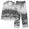thumbnail image 1 of 2 Piece Sets for Women Plus Size Fall Linen Pants Set for Women Plus Size Women's Home Pocket Printed Pajama Set For Daily Home Wear Get it Fast, 1 of 7