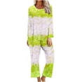 thumbnail image 1 of 2 Piece Sets for Women Shorts Casual Older Two Piece Fall Sets for Women Women Fashion Fashion Printed Round Neck Long Sleeve+Pants Set my order, 1 of 5