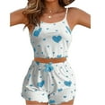 thumbnail image 1 of 2 Piece Sets for Women Summer Cute Pajama Sets Lettuce Crop Camis and Shorts Lounge Sets Plus Size Sleepwear Casual Outfits, 1 of 3