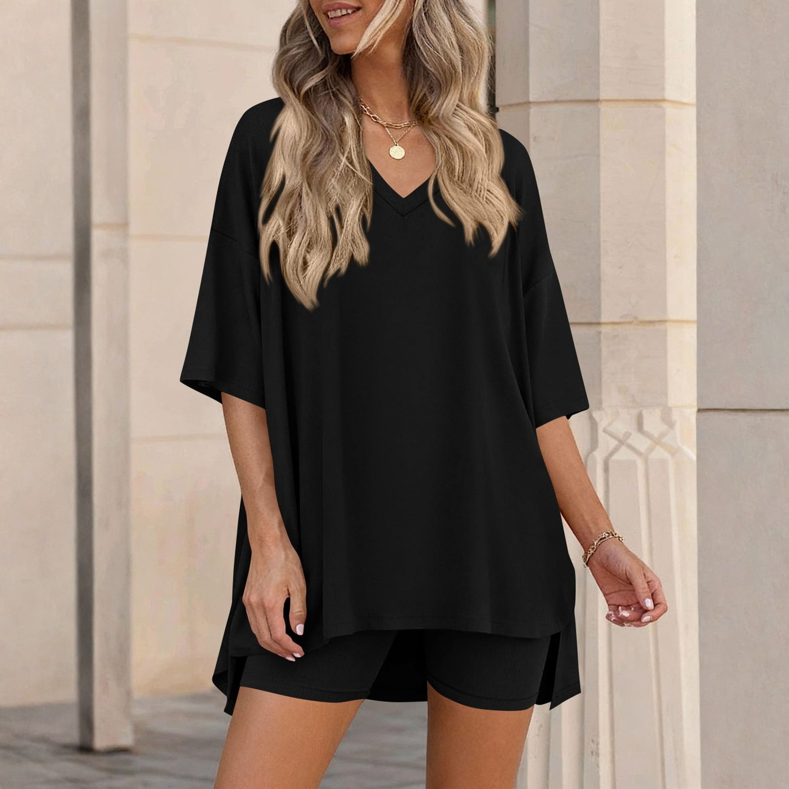 2 Piece Sets for Women Summer Lounge Short Set Spring Matching Biker ...