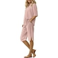 thumbnail image 1 of 2 Piece Sets for Women Summer Shorts Oversized Short Sleeve and Bermuda Shorts Lounge Sets Matching Outfits Clothing Light pink M, 1 of 7
