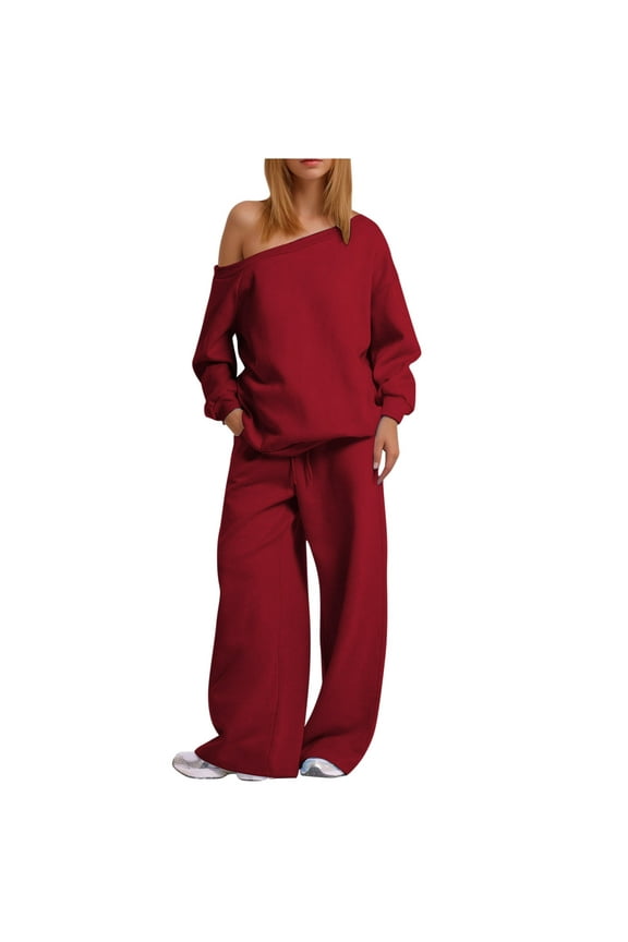 2 Piece Sets for Women Womens Two Piece Outfits Fall Dressy Women's Solid Color Casual Loose Sports Hoodie Top And Pants Set my orders