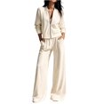 thumbnail image 1 of 2 Piece Sets for Women Zip Up Mock Neck Jacket and Wide Leg Pants Tracksuit Regular Breathable Athleisure Outfits ,L, 1 of 3