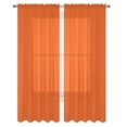 thumbnail image 1 of 2 Piece Sheer Curtains Light Filtering Rod Pocket Window Curtain Voile Window Treatment Rod Pocket Curtain Panels for Bedroom and Living Room, 1 of 3